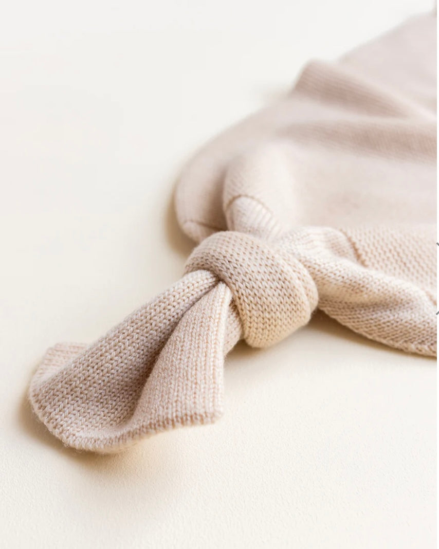 Pre - Order Easy Cacoon Cotton Knitted Knot Swaddle - Oat