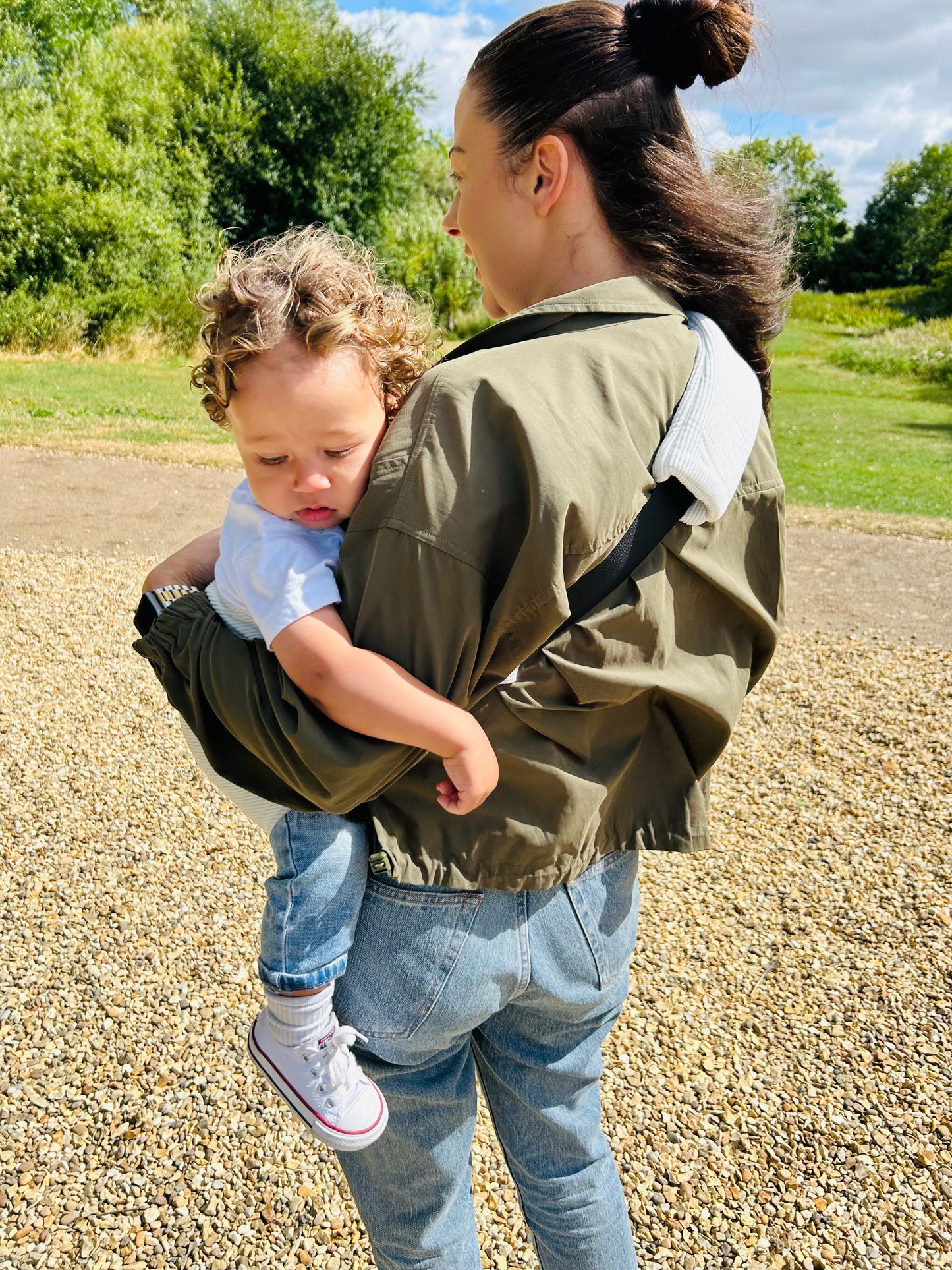 Toddler Carrier Sling - White Corduroy