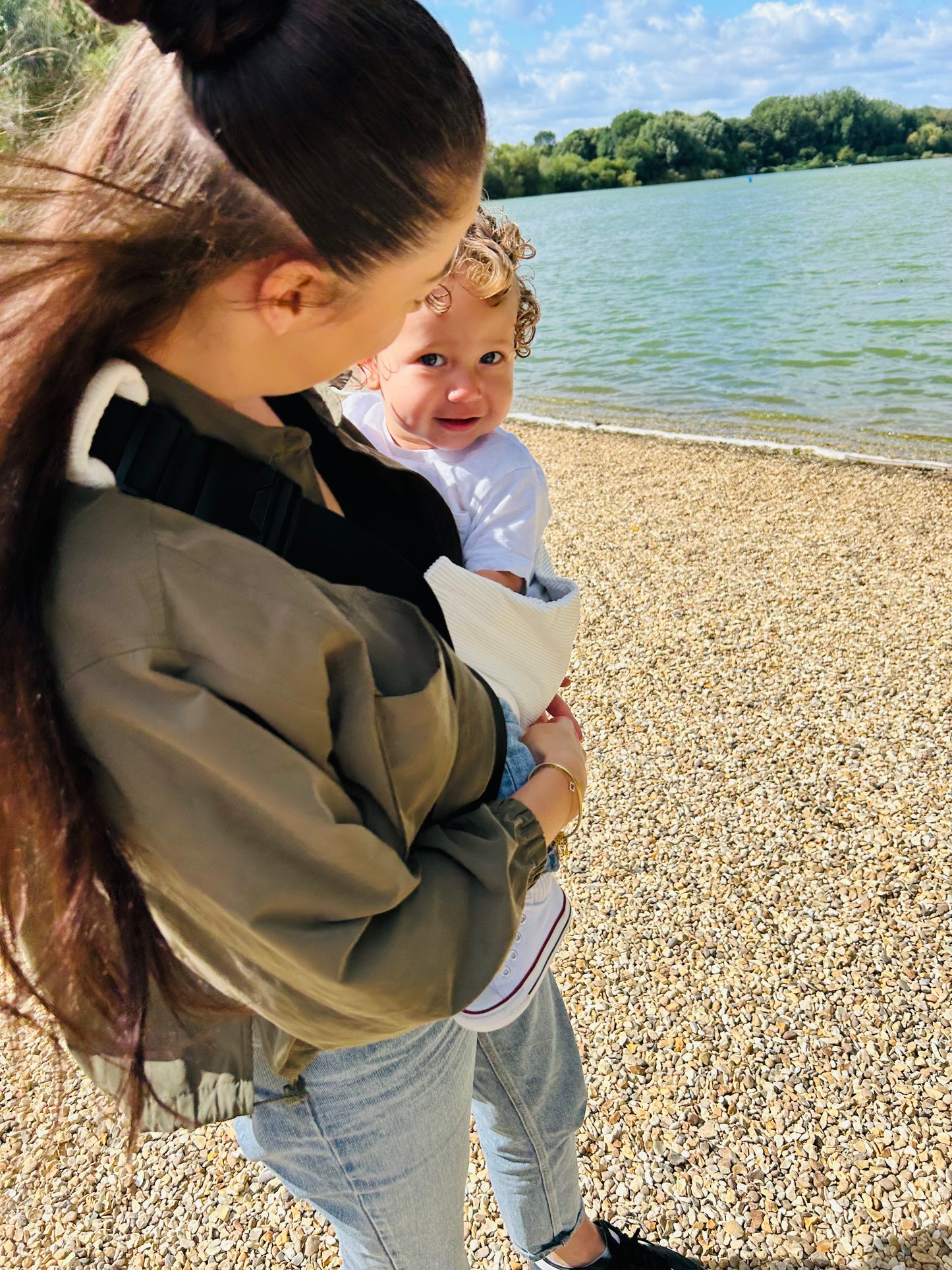 Toddler Carrier Sling - White Corduroy