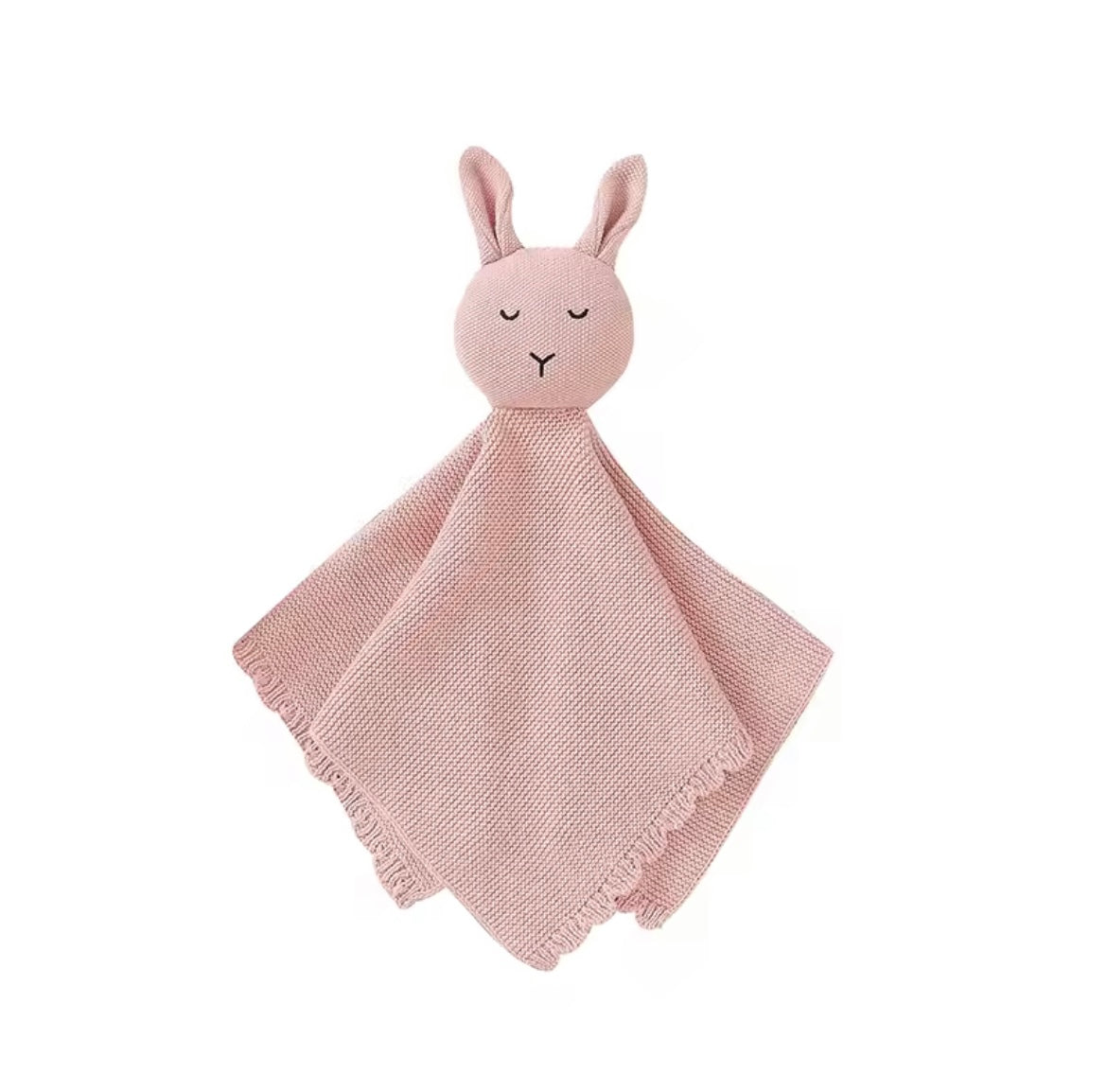 Cotton Knit Bunny Lovey Comforter - Soft Pink