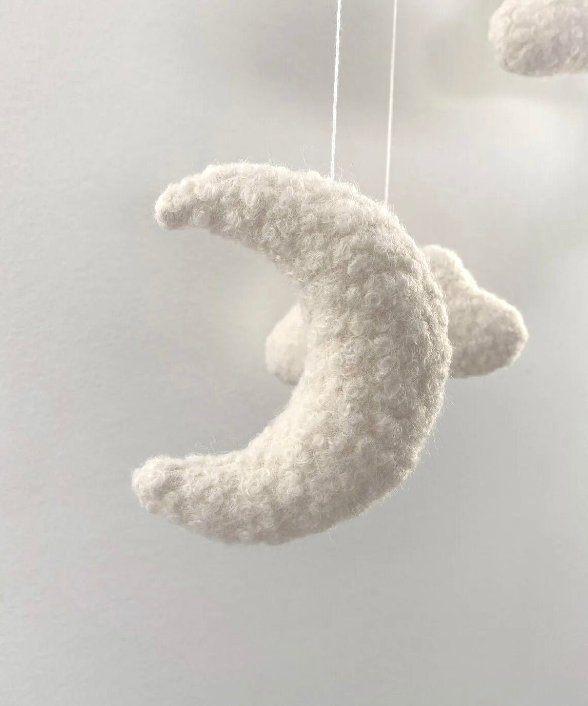 Boucle Moon & Cloud Crib Mobile