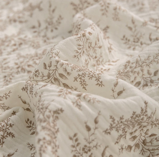 Cotton Muslin Fringe Multi - Use Swaddle - Spring Meadow