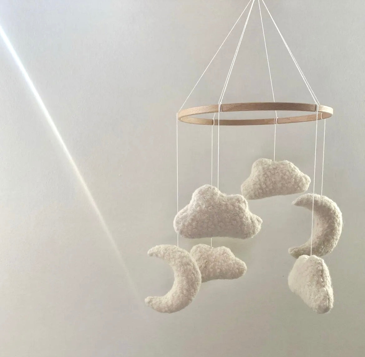 Boucle Moon & Cloud Crib Mobile