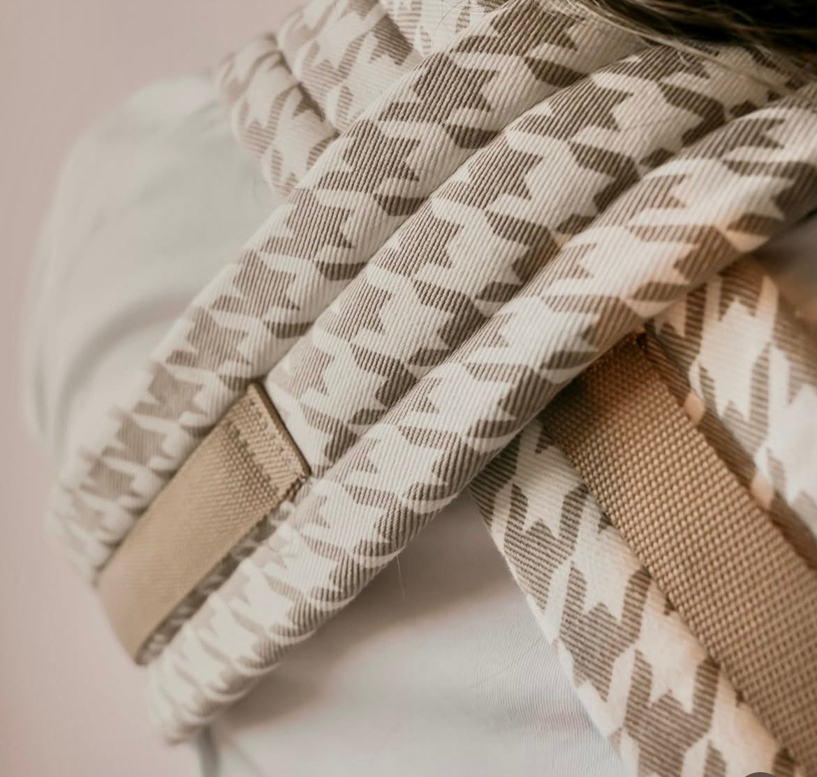 Neutral Houndstooth Print Multi - Way Baby Carrier