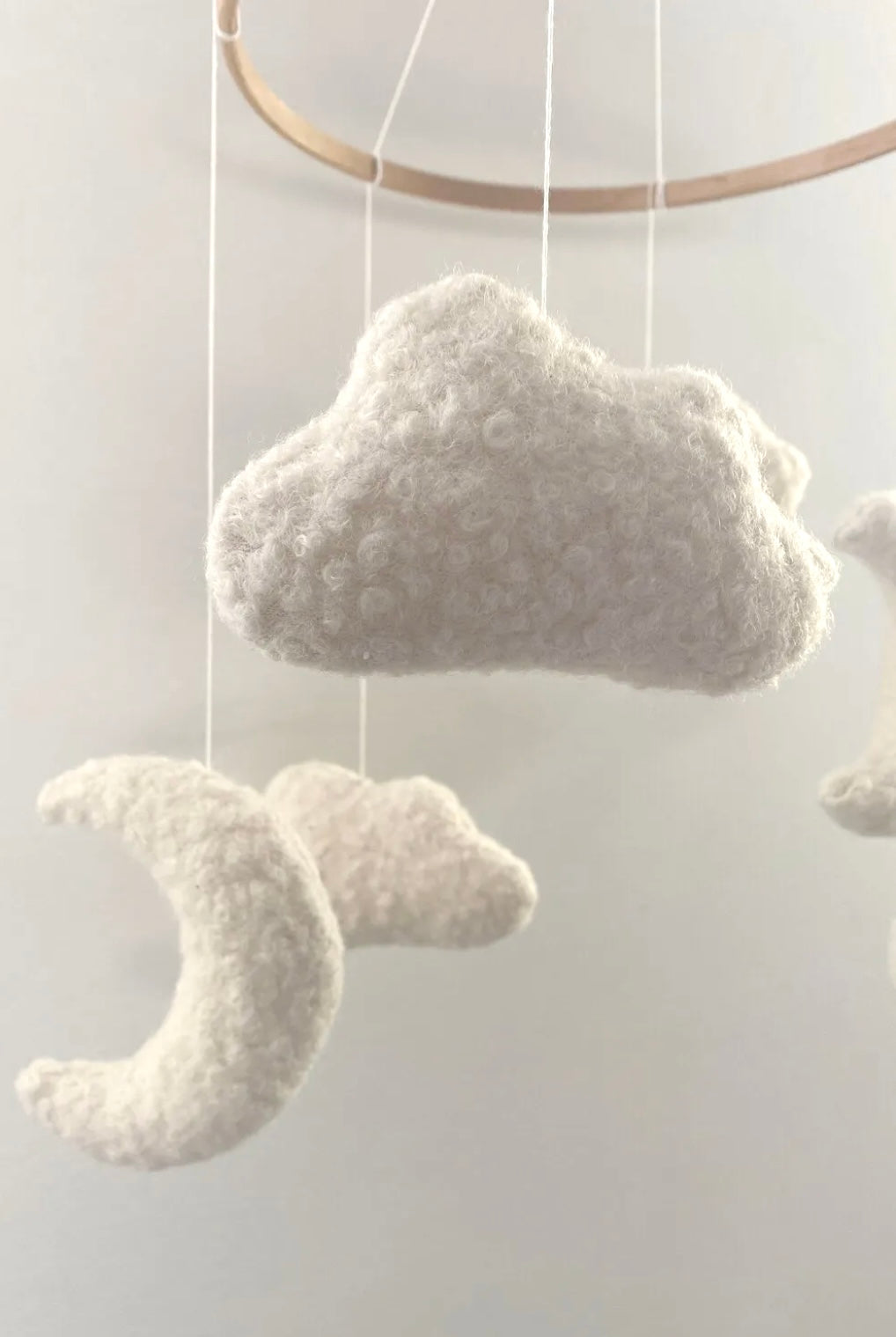 Boucle Moon & Cloud Crib Mobile