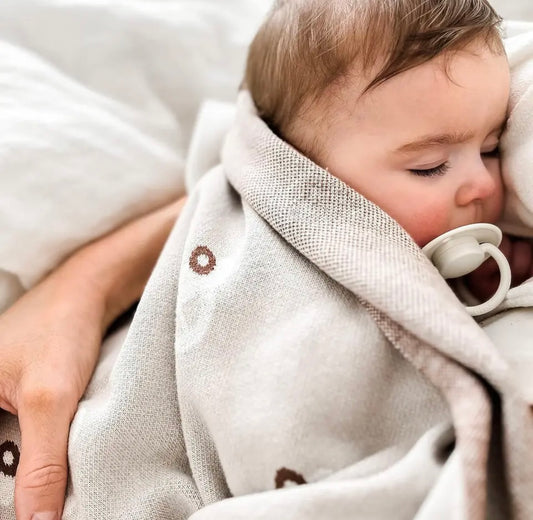 Car Cotton Knit Blanket - Cream