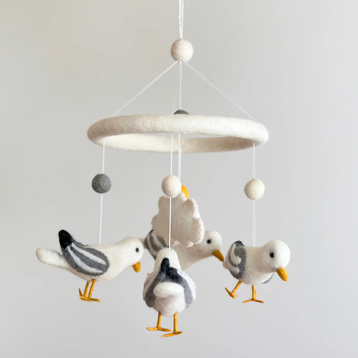 Handmade Felt Seagull Nursery Mobile