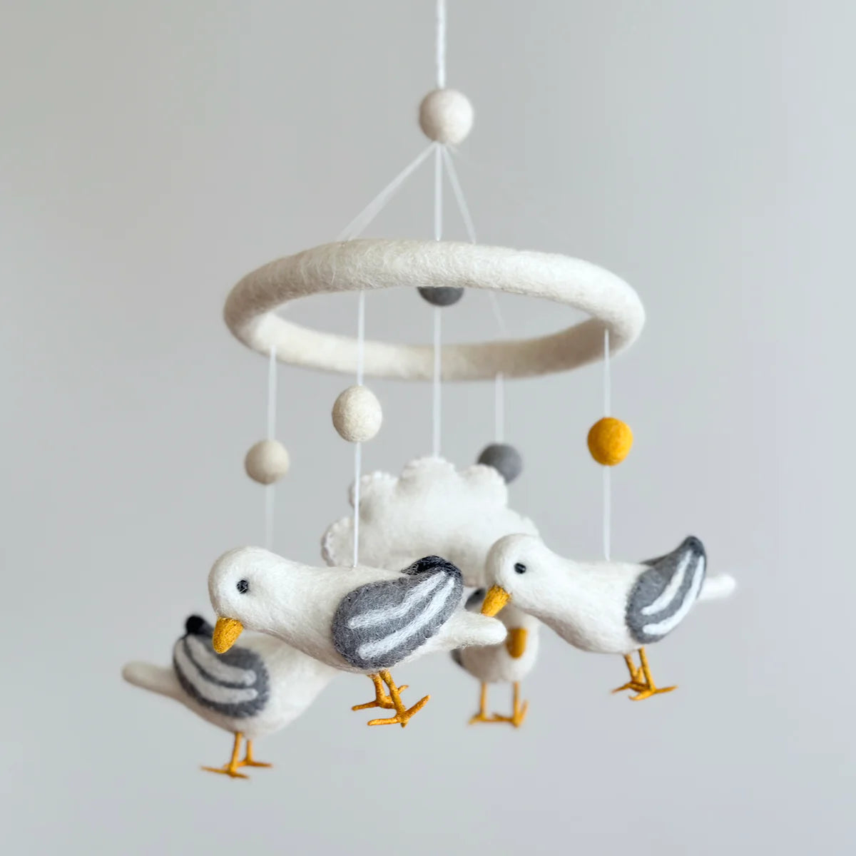 Handmade Felt Seagull Nursery Mobile