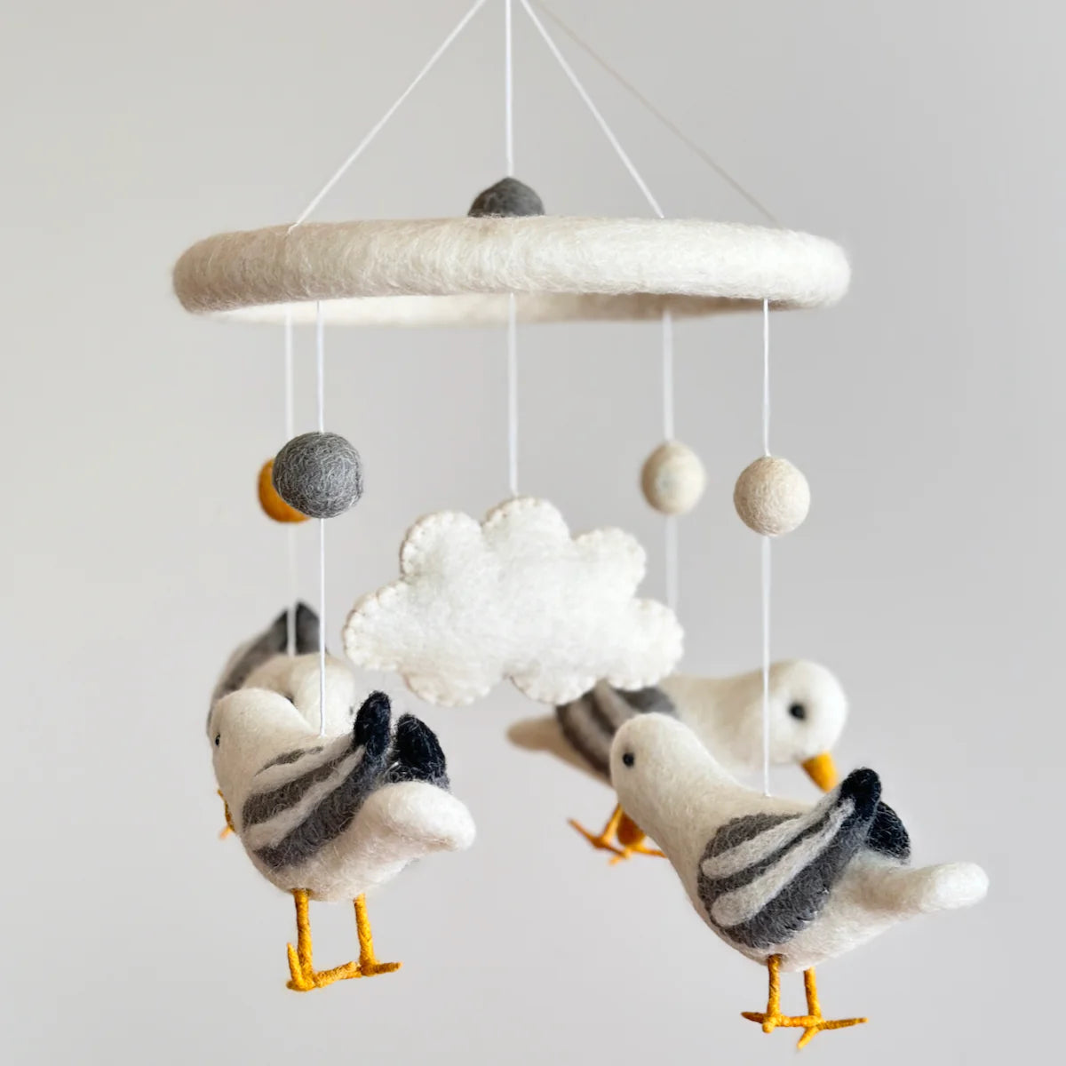Handmade Felt Seagull Nursery Mobile