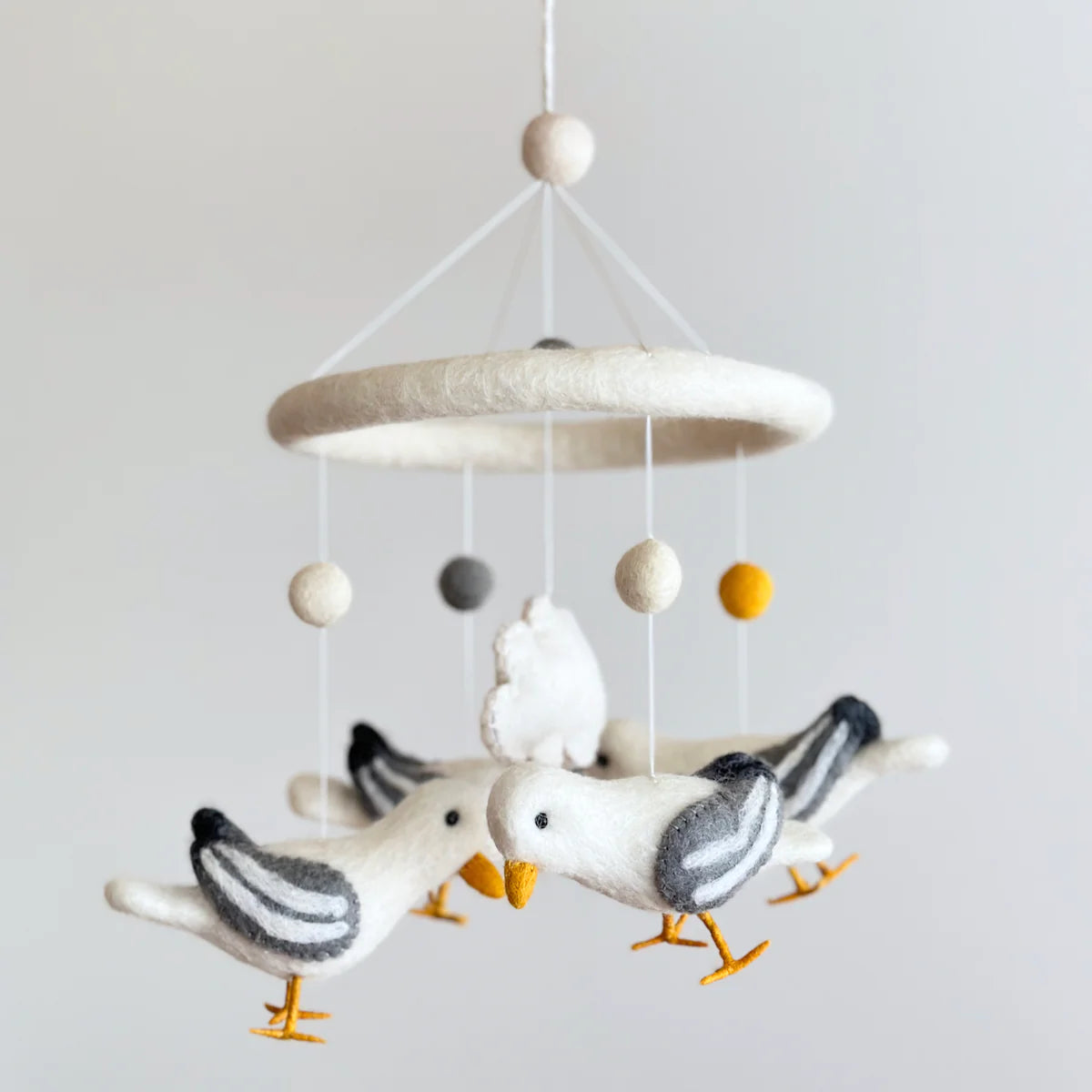 Handmade Felt Seagull Nursery Mobile