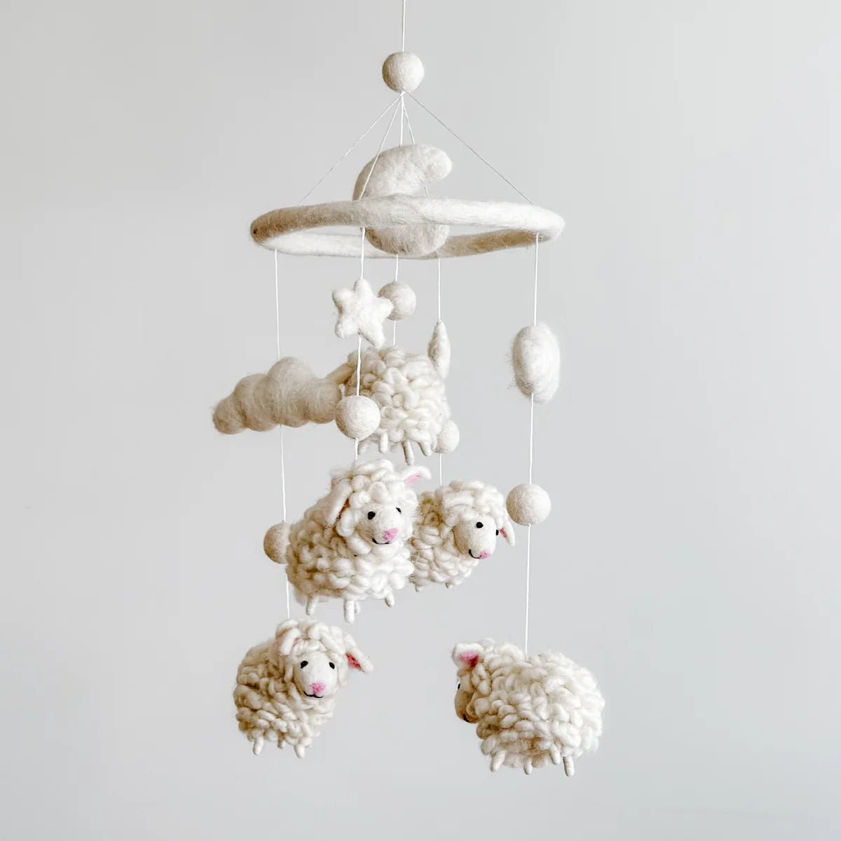 handmade sheep baby mobile