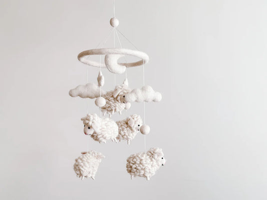 sheep lamb baby mobile