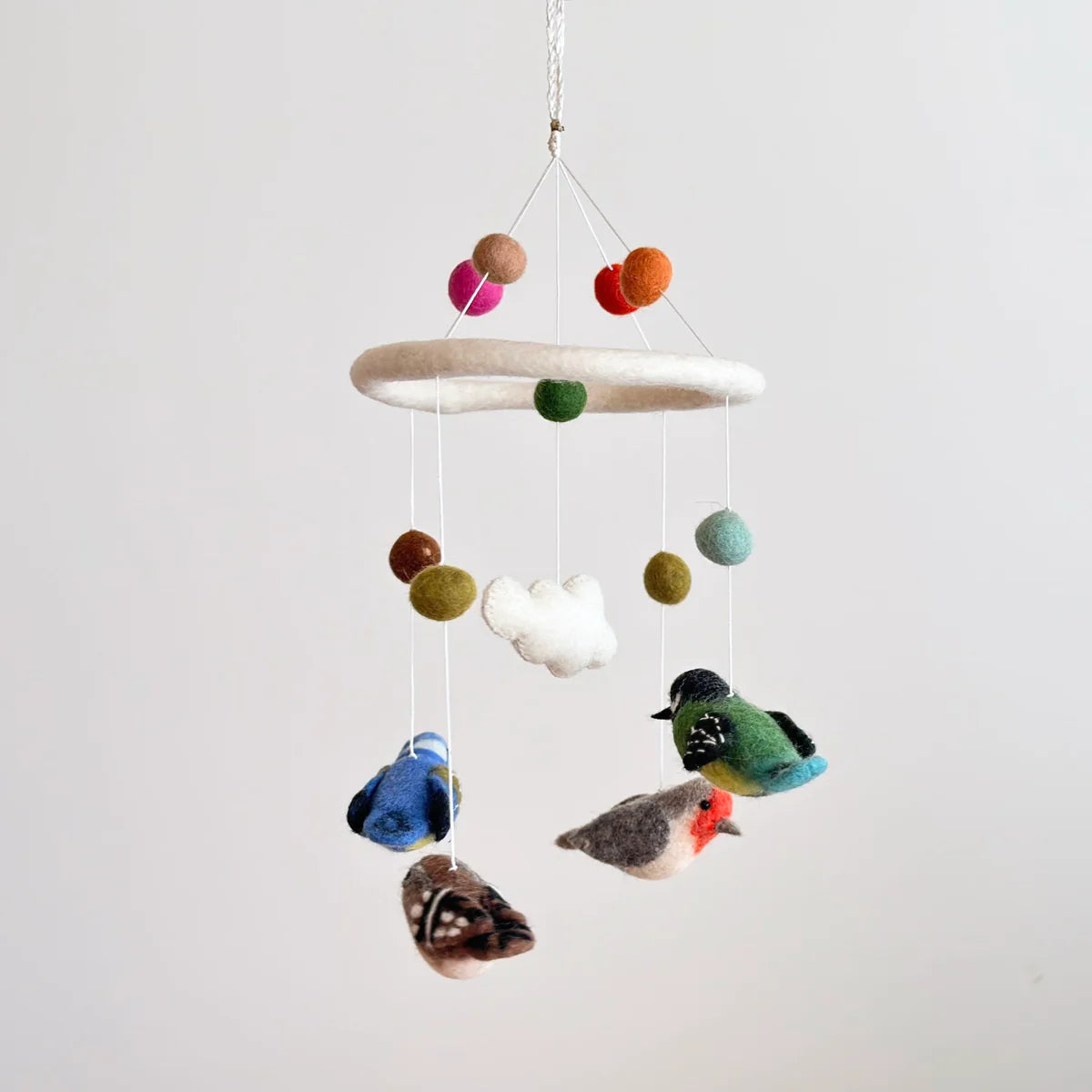 Handmade Colourful Bird Nursery Mobile