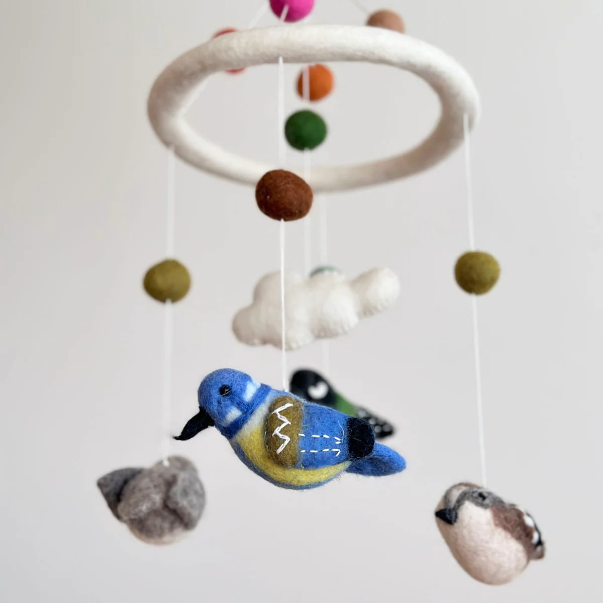 Handmade Colourful Bird Nursery Mobile