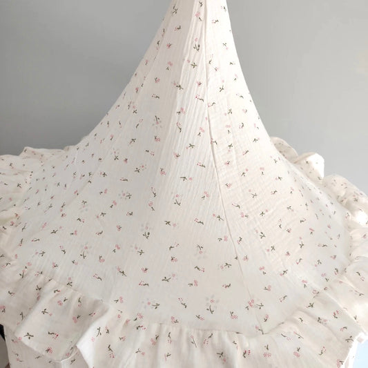 Ditzy floral muslin canopy