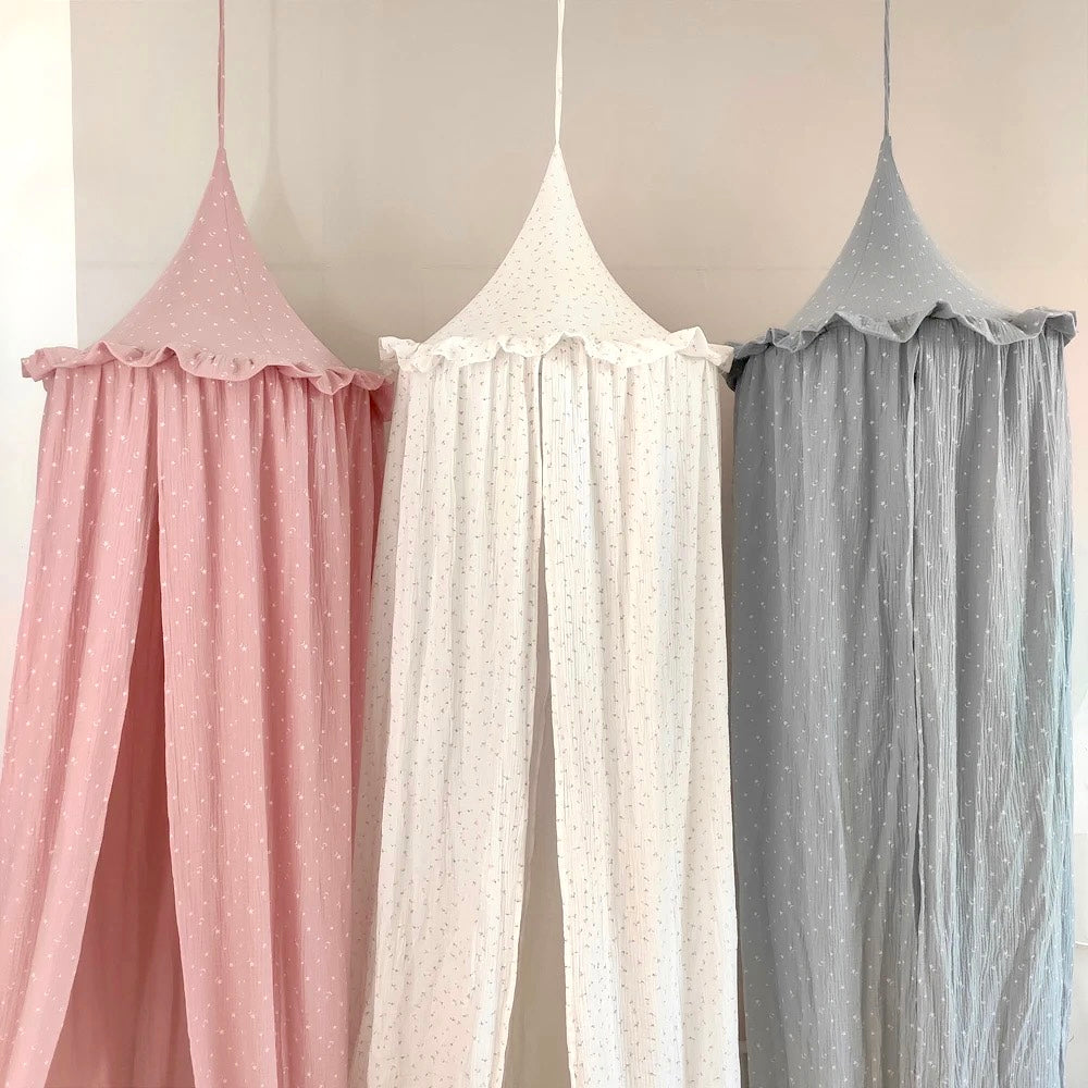 Ditzy floral muslin canopy