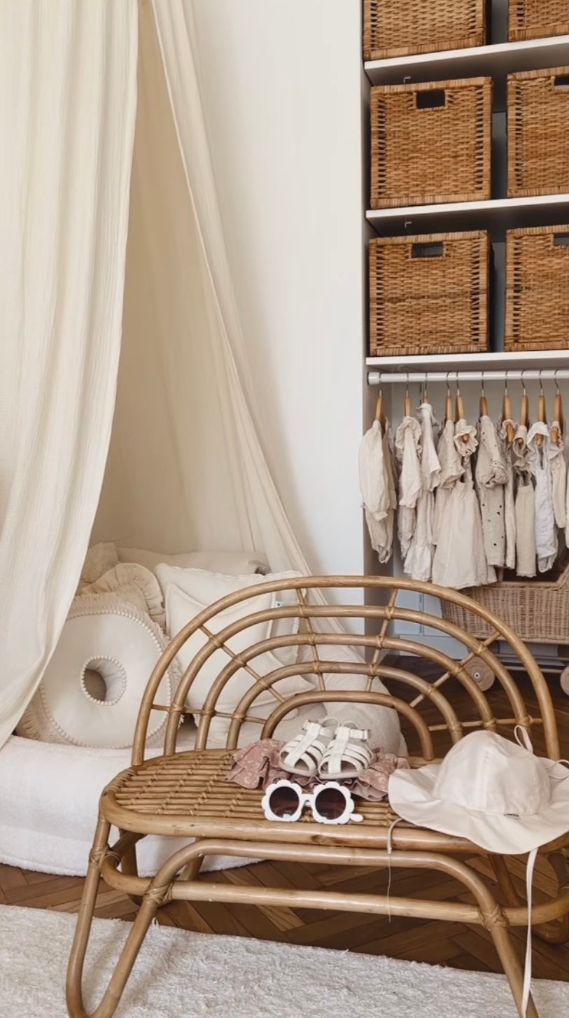 French linen delux canopy - White