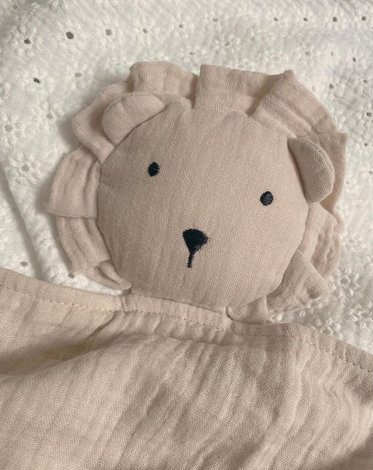 Lion lovey muslin comforter - Natural