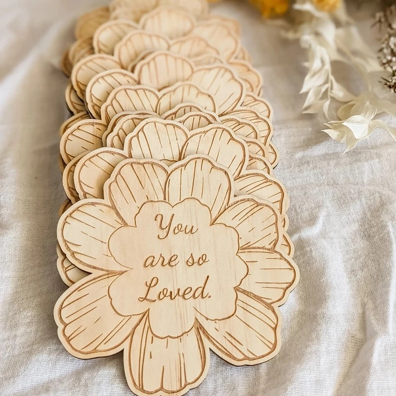 Wooden floral milestone set - 14pk