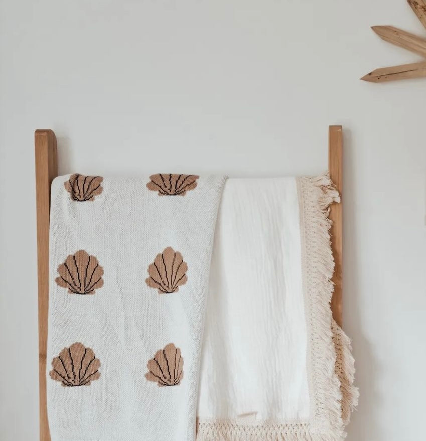 Cotton knit Shell Baby Blanket