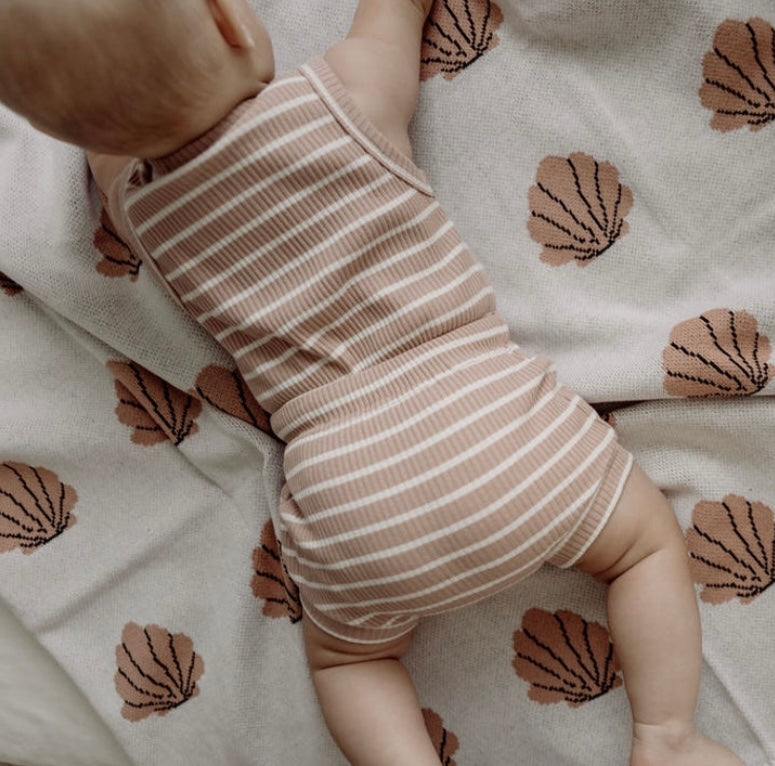 Cotton knit Shell Baby Blanket
