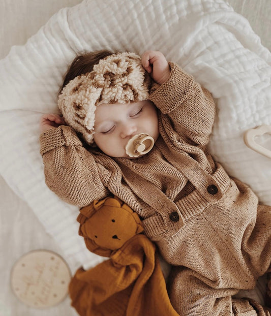 Lion lovey Muslin comforter - Mustard/Rust