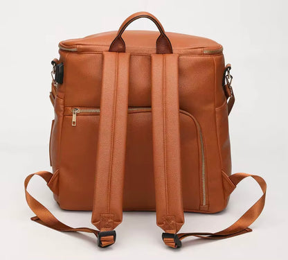 Vegan leather baby changing bag with accessories