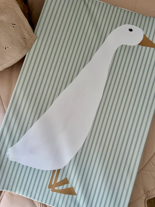 Mint & Sage Striped Duck Anti - Roll Wedge Changing Mat