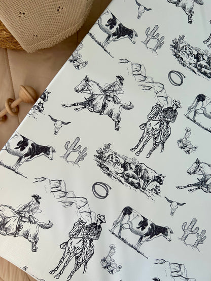 Cowboy Monochrome Anti - Roll Wedge Changing Mat