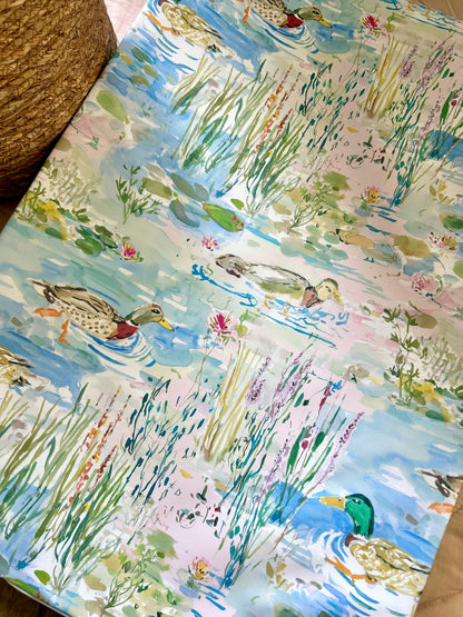 Watercolour Duck Pond Anti - Roll Wedge Changing mat - PRE ORDER