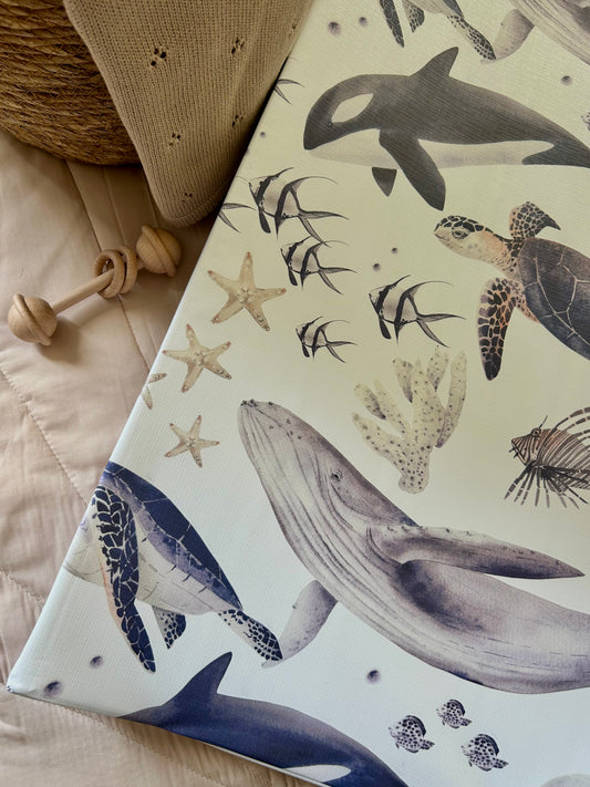 Ocean Animals Watercolour Anti - Roll Wedge Changing mat