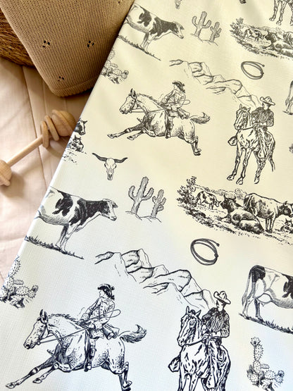Cowboy Monochrome Anti - Roll Wedge Changing Mat
