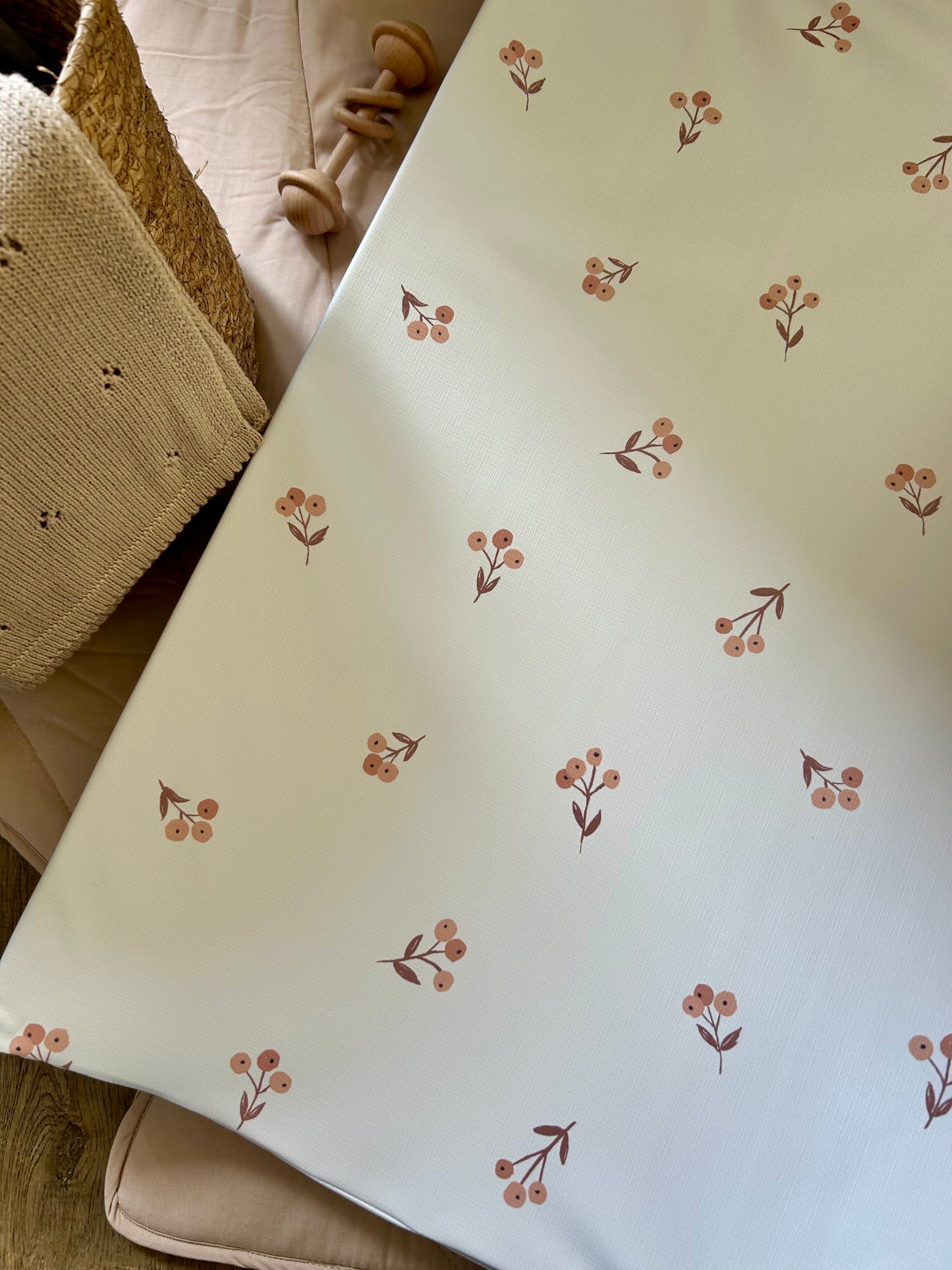 Summer Berries Anti - Roll Wedge Changing Mat