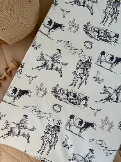 Cowboy Monochrome Anti - Roll Wedge Changing Mat