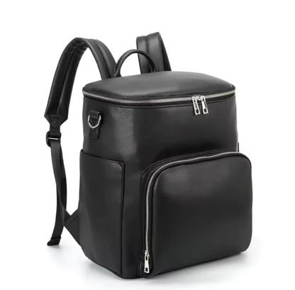 Vegan leather baby changing bag with accessories