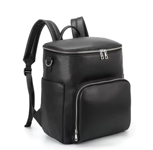 Vegan leather baby changing bag with accessories