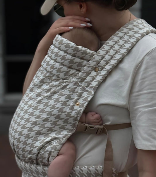 Neutral Houndstooth Print Multi - Way Baby Carrier