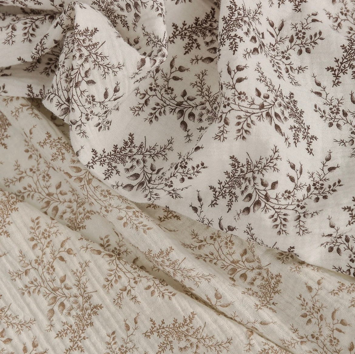 Cotton Muslin Multi - Use Fringe Swaddle - Autumn Meadow