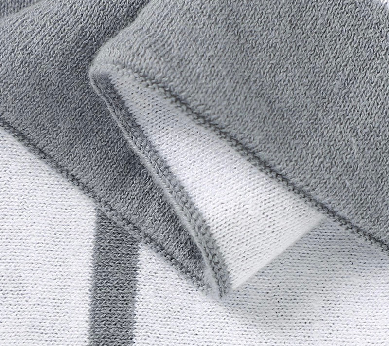 Cotton knit multi star blanket - grey