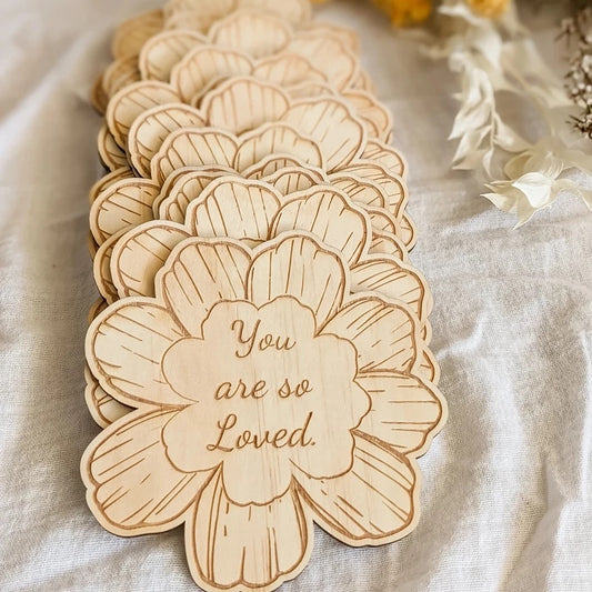 Wooden floral milestone set - 14pk