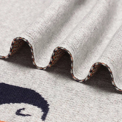 Cotton knit Toucan blanket - Grey