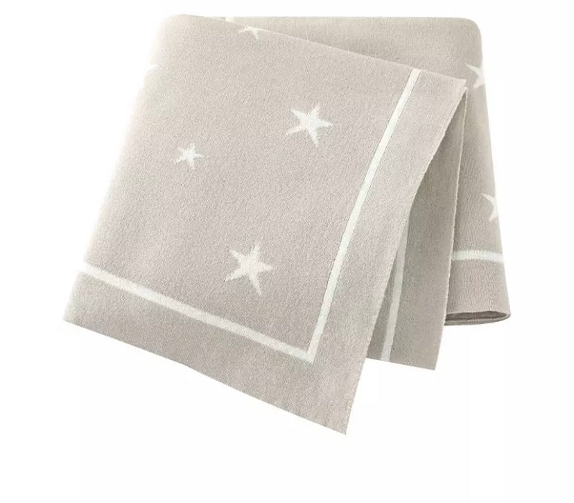 Cotton knit star blanket - Sand